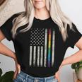 Rainbow Gay Pride American Flag Lgbt Gay Transgender Pride Women T-shirt Gifts for Her