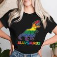 Rainbow Trex Allysaurus Gay Pride Flag Lgbtq Dino Ally Boys Women T-shirt Gifts for Her