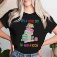 Read Book Cute School Teacher Librarian Elephant Pigeon Women T-shirt Gifts for Her