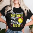 Retro My Favorite Softball Player Calls Me Mom Mother's Day Women T-shirt Gifts for Her