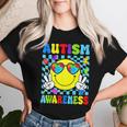 Retro Groovy Autism Awareness Hippie Smile Face Boy Girl Kid Women T-shirt Gifts for Her