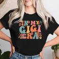 Retro Groovy In My Gigi Era Baby Announcement Women T-shirt Gifts for Her