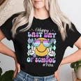 Retro Groovy Happy Last Day Of School Paraprofessional Women T-shirt Gifts for Her