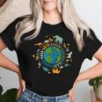 Retro Groovy Save Bees Rescue Animals Recycle Fun Earth Day Women T-shirt Gifts for Her