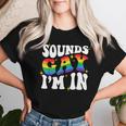 Retro Groovy Sounds Gay I'm In Lgbt Rainbow Gay Pride Lgbt Women T-shirt Gifts for Her