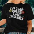 Retro Groovy Im Tori Doing Tori Things Mother's Day Women T-shirt Gifts for Her