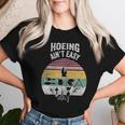 Retro Hoeing Ain't Easy Gardener Plant Lover Women T-shirt Gifts for Her