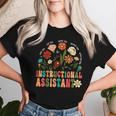 Retro Instructional Assistant Wildflowers Teacher Aide Women T-shirt Gifts for Her