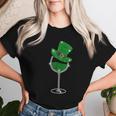 Rhinestone Wine Glasses Drinking St Patrick's Day Girl Women Women T-shirt Gifts for Her