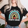 Rock The Test Day 4Th Grade Teacher Fourth Grade Testing Day Women T-shirt Gifts for Her