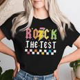 Rock The Test Testing Day Retro Teacher Student Women T-shirt Gifts for Her