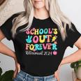 School's Out Forever Retired Groovy Teacher Retirement 2024 Women T-shirt Gifts for Her