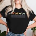 Schwarzer Labradorintage Retro Mama Papa Hund Damen T-shirt Frauen Geschenke für Sie