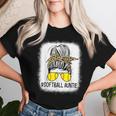 Softball Auntie Leopard Messy Bun Softball Aunt Women T-shirt Gifts for Her