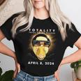 Solar Eclipse 2024 Duck Wearing Eclipse Glasses Women T-shirt Gifts for Her