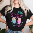 Soon To Be Big Sister To Twins Baby Boy Girl 2024 Reveal Women T-shirt Gifts for Her