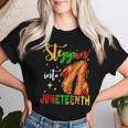Stepping Into Junenth Like My Ancestors Black Girls Women T-shirt Gifts for Her
