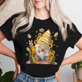 Sunflower Gnome With Bee Hippie Gnome Lover Women T-shirt Gifts for Her