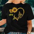 Sunflower Heart Christian Faith Graphics Flower Women T-shirt Gifts for Her