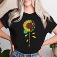 Sunflower Puzzle Piece Inspirational Autism Awareness Women T-shirt Gifts for Her