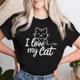 Süßes I Love My Cat Ich Liebe Meine Katze Outfit Katzen Mama T-shirt Frauen Geschenke für Sie