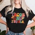 Tacos And Tequila Cinco De Mayo Groovy Mexican Drinking Women T-shirt Gifts for Her