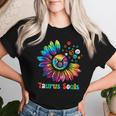 Taurus Souls Zodiac Tie Dye Sunflower Peace Sign Groovy Women T-shirt Gifts for Her