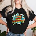 I Teach Superheroes Retro Comic Super Teacher Graphic Women T-shirt Gifts for Her