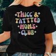 Thicc And Tatted Moms Club Mommy Groovy Women T-shirt Gifts for Her