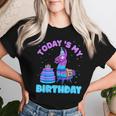 Todays My Birthday Llama Boy Family Party Decorations Women T-shirt Gifts for Her