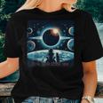 Total Solar Eclipse 2024 Girl Cat Eclipse Women T-shirt Gifts for Her