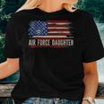 Vintage Air Force Daughter American Flag Veteran Women T-shirt Gifts for Her