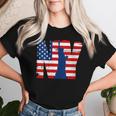 Vintage New York City Usa Flag Graphic New York City Women T-shirt Gifts for Her