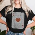 Vintage Poker Playing Cards Ace Of Hearts Women T-shirt Gifts for Her