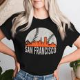 Vintage San Francisco Skyline Baseball Present Women Women T-shirt Gifts for Her