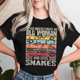 Vintage Never Underestimate An Old Woman Who Loves Snakes Women T-shirt Gifts for Her