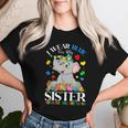 I Wear Blue For My Sister Autism Sister Puzzles & Elephant Women T-shirt Gifts for Her
