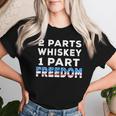 Whiskey And Freedom Patriotic Usa Flag Fourth 4Th Of July Women T-shirt Gifts for Her
