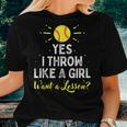 Yes I Throw Like A Girl Cool Pitchers Softball Women T-shirt Gifts for Her