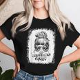 Zero Fucks Given Skull Messy Bun Hair Bleached Women T-shirt Gifts for Her