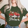 Chicken Riding Red Truck Merry Christmas Farmer X-Mas Ugly Women T-shirt Gifts for Her