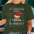 My Christmas Spirit Is Whiskey Ugly Sweater Xmas Pajamas Women T-shirt Gifts for Her