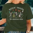 Merry Christmas Rocking Around Emergency Room Skeleton Nurse Women T-shirt Gifts for Her