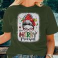 One Merry Principal Christmas Messy Bun Principal Women T-shirt Gifts for Her