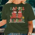 Retro Hap Pee Holidays Christmas Dialysis Nurse Kidney Nurse Women T-shirt Gifts for Her