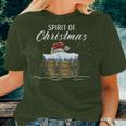 Whiskey Spirit Christmas Barrel Santa Hat Women T-shirt Gifts for Her