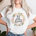 92 Years Loved 92 Year Old Floral 92Nd Birthday Women T-shirt Gifts for Her