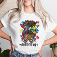 African Black Autism Mom Afro Mother Autism Awareness Women T-shirt Gifts for Her