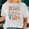 Boho Nine Is A Vibe Cute 9Th Birthday Girl Boy Women T-shirt Gifts for Her