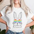 Bunny Gay Pride Lgbtq Bunny Rainbow Sunglasses Happy Easter Women T-shirt Gifts for Her